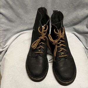 Dr. Martens Black Ankle Boots with Brown Laces
